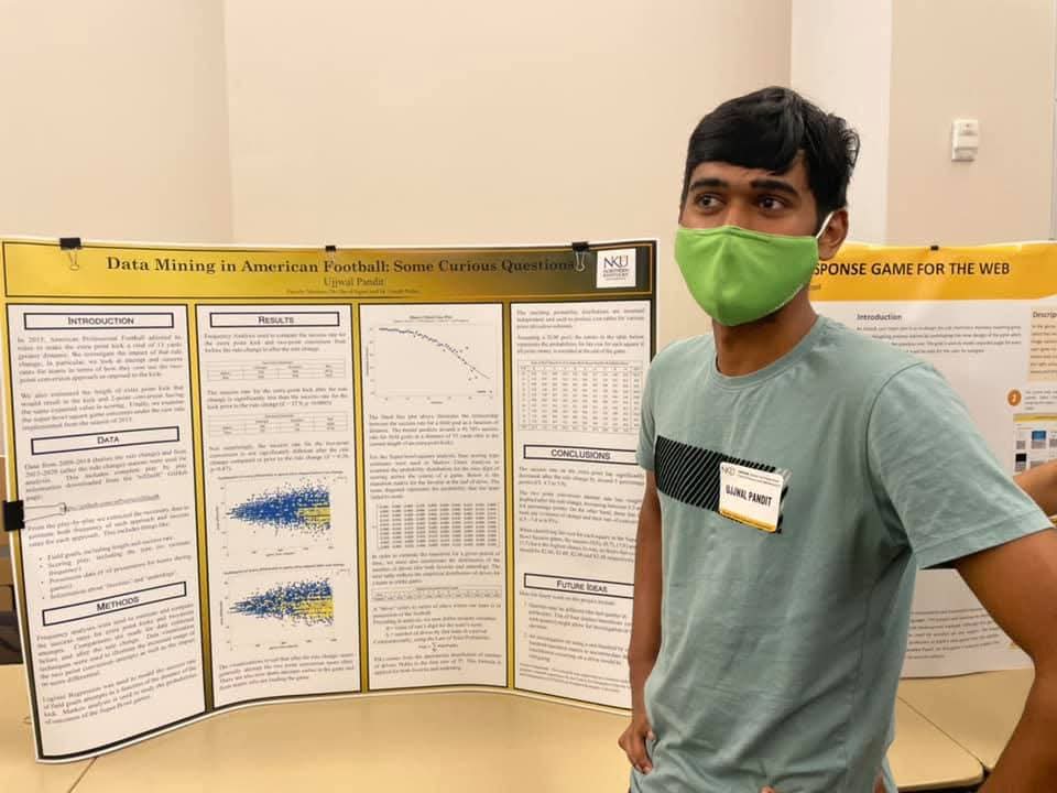 Presenting research poster on Data Mining in American Football